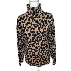 Cherrie Collette Animal Print Turtle Neck Sweater Womens Knit Stylish